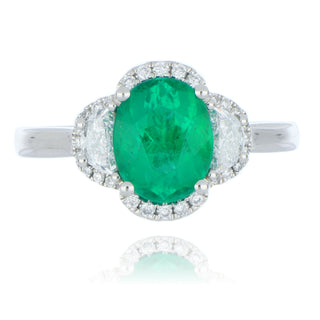 Fine Jewellery Jewellery Platinum 2.15ct Oval Brazilian Emerald & Diamond Ring 0206178