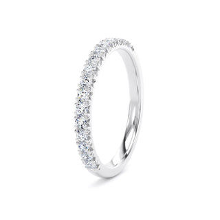 Fine Jewellery Jewellery Platinum 2.1mm 0.33ct Diamond French Pave Set Half Eternity Ring 0114454