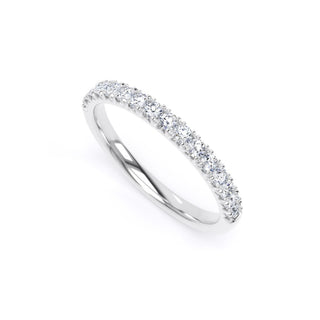Fine Jewellery Jewellery Platinum 2.1mm 0.33ct Diamond French Pave Set Half Eternity Ring 0114454