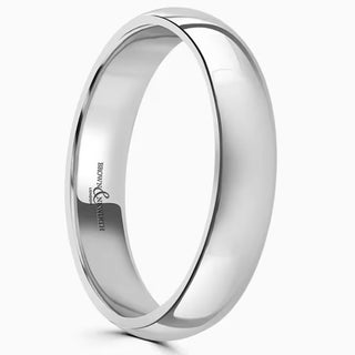Platinum 4mm Medium Court Wedding Ring side view