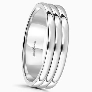 Platinum 6mm Domed Wedding Ring side view