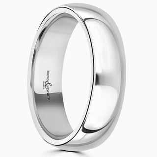 Platinum 6mm Heavier Court Wedding Ring side view
