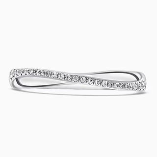 Platinum Diamond Set Bow Tie Cross Shaped Eternity Ring