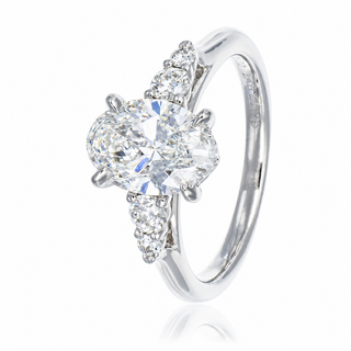 Allum & Sidaway Jewellery Platinum 2.31cttw Lab Grown Oval Cut Diamond Five Stone Ring 6020067