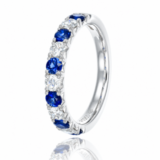 Allum & Sidaway Jewellery Platinum 1.13cttw Sapphire & Diamond Half Eternity Ring 0201288