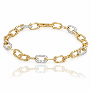 Fine Jewellery Jewellery 9ct Yellow Gold 1.03ct Diamond Fancy Link Bracelet 1106164