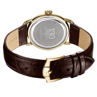 Rotary Watches Rotary 38mm Heritage Sherlock Silver Quartz Watch with a Brown Leather Strap 3412011