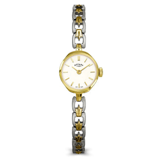 Rotary Watches Rotary 20mm 1895 Two-Tone White Quartz Watch 3405070