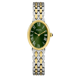 Citizen Watches Rotary 22mm Royal Heritage Astoria Two-Tone Green Quartz Watch 3405072