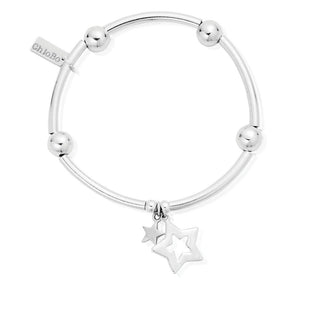 ChloBo Silver Double Star Noodle Bracelet