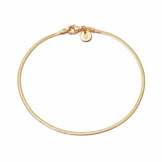 Daisy London yellow gold plated fine snake chain bracelet