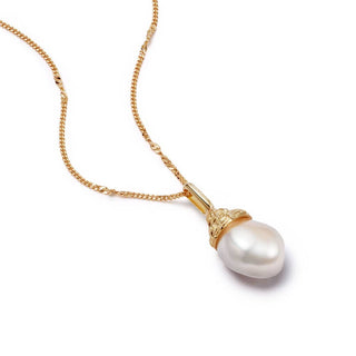 Daisy London yellow gold plated baroque pearl shell necklace
