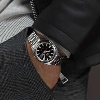 Seiko Watches Seiko Gents 38mm Stainless Steel 5 Sports Black Automatic Watch 3517547