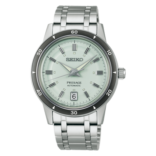 Seiko Watches Seiko Gents 39mm Stainless Steel Presage Style 60s Ice Green Automatic Watch 3517573