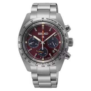 Seiko Gents 39mm Stainless Steel Prospex Speedtimer Factory Red Automatic Watch 
