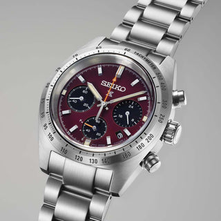 Seiko Gents 39mm Stainless Steel Prospex Speedtimer Factory Red Automatic Watch 
