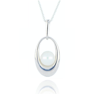 Allum & Sidaway Jewellery Silver 8-8.5mm Freshwater Pearl Oval Necklace 1410351