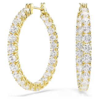 Swarovski Jewellery Swarovski Gold Tone Plated Crystal Matrix Hoop Earrings 4402486