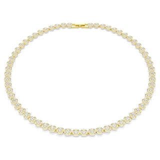 Swarovski Jewellery Swarovski Yellow Gold Plated Matrix Cubic Zirconia and Crystal Tennis Necklace 4404198