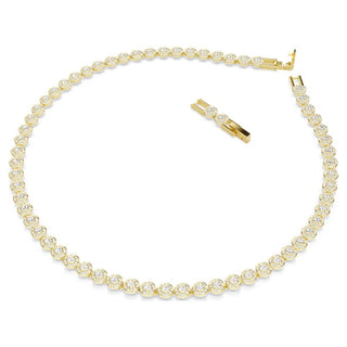 Swarovski Jewellery Swarovski Yellow Gold Plated Matrix Cubic Zirconia and Crystal Tennis Necklace 4404198