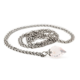 Trollbeads silver fantasy rose quartz necklace - 80cm