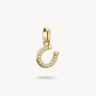 Thomas Sabo Gold Plated Cubic Zirconia Horseshoe Charm