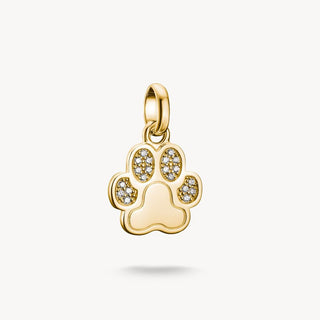 Thomas Sabo Gold Plated Cubic Zirconia Pawprint Charm
