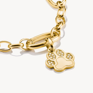 Thomas Sabo Gold Plated Cubic Zirconia Pawprint Charm