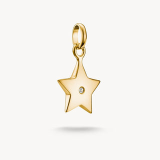Thomas Sabo Gold Plated Cubic Zirconia Star Charm