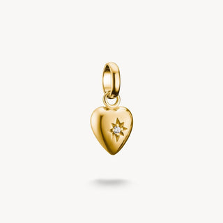 Thomas Sabo Yellow Gold Plated Cubic Zirconia Heart Charm