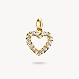 Thomas Sabo Yellow Gold Plated Cubic Zirconia Open Heart Charm