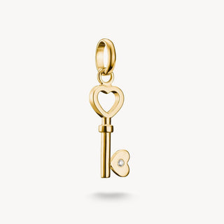 Thomas Sabo Yellow Gold Plated Heart Key Charm