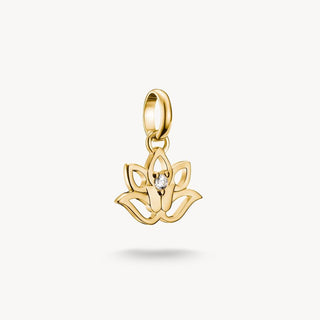 Thomas Sabo Yellow Gold Plated Lotus Charm