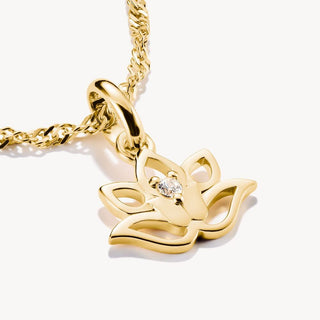 Thomas Sabo Yellow Gold Plated Lotus Charm