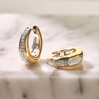 Ti Sento Jewellery Ti Sento Gold Plated Cubic Zirconia Layered Hoop Earrings 1932444