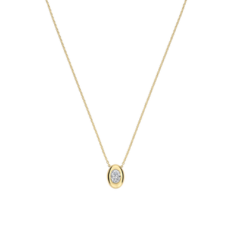 Ti Sento Jewellery Ti Sento Gold Plated Oval Sparkle Necklace 1935225