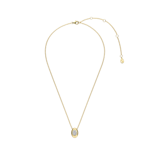Ti Sento Jewellery Ti Sento Gold Plated Oval Sparkle Necklace 1935225