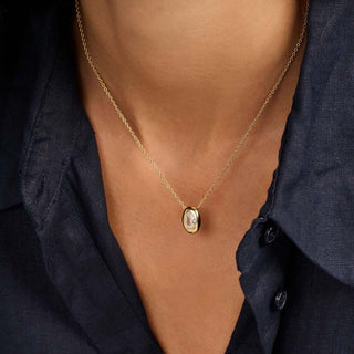 Ti Sento Jewellery Ti Sento Gold Plated Oval Sparkle Necklace 1935225