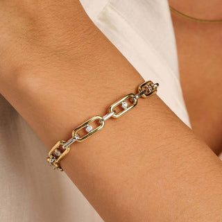 Ti Sento Ti Sento Gold Plated & Sterling Silver Two Tone Chunky Open Link Bracelet 1935222