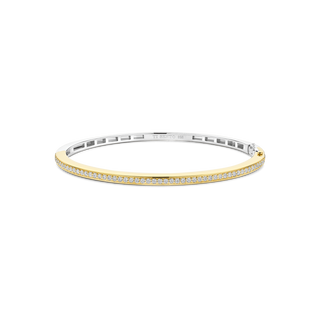 Ti Sento Ti Sento Gold Plated & Sterling Silver Two Tone Cubic Zirconia Bangle 1935221