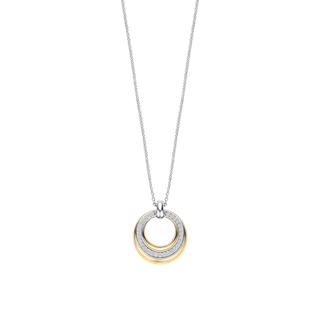 Ti Sento Jewellery Ti Sento Gold Plated Two Tone Layered Cubic Zirconia Necklace 1933320