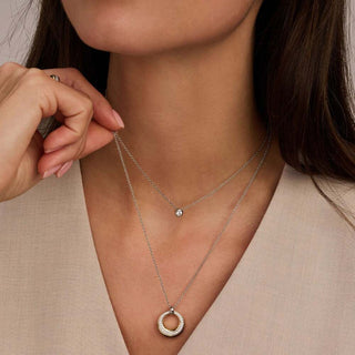 Ti Sento Jewellery Ti Sento Gold Plated Two Tone Layered Cubic Zirconia Necklace 1933320