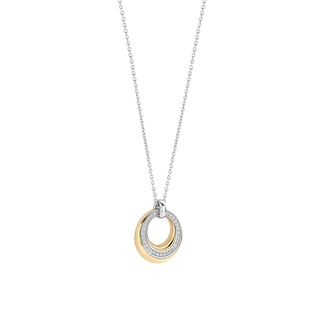 Ti Sento Jewellery Ti Sento Gold Plated Two Tone Layered Cubic Zirconia Necklace 1933320