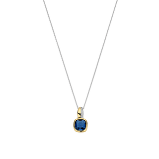Allum & Sidaway Jewellery Ti Sento Two Tone Blue Cushion Cubic Zirconia Necklace 1933322