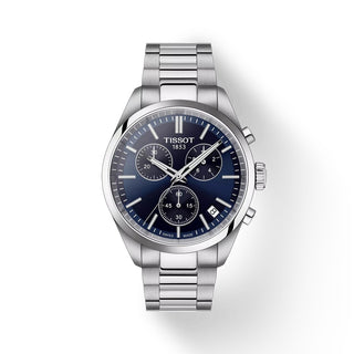 Tissot 40mm Stainless Steel PR 100 Blue Chronograph Watch 