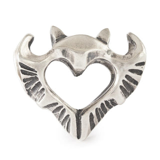Trollbeads Silver Heart Bat Charm