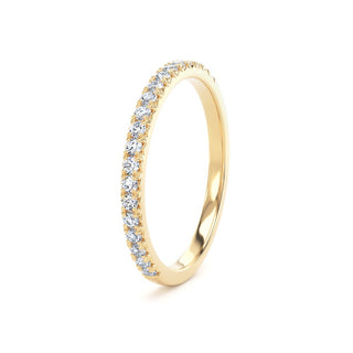 Fine Jewellery Jewellery 9ct Yellow Gold 1.9mm 0.25ct Diamond French Pave Set Half Eternity Ring 0114449