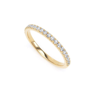 Fine Jewellery Jewellery 9ct Yellow Gold 1.9mm 0.25ct Diamond French Pave Set Half Eternity Ring 0114449