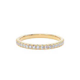 Fine Jewellery Jewellery 9ct Yellow Gold 1.9mm 0.25ct Diamond French Pave Set Half Eternity Ring 0114449