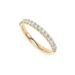 Fine Jewellery Jewellery 9ct Yellow Gold 2.1mm 0.33ct Diamond French Pave Set Half Eternity Ring 0114452